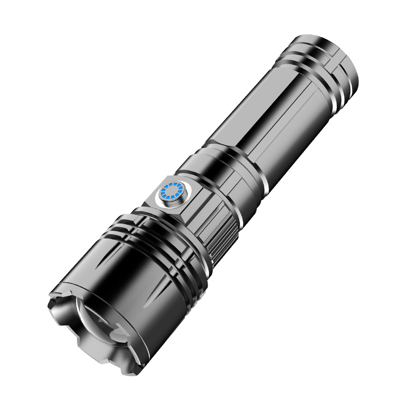 Linterna portátil de luz brillante linterna aleación de aluminio telescópica zoom láser linterna táctica entrega de una pieza