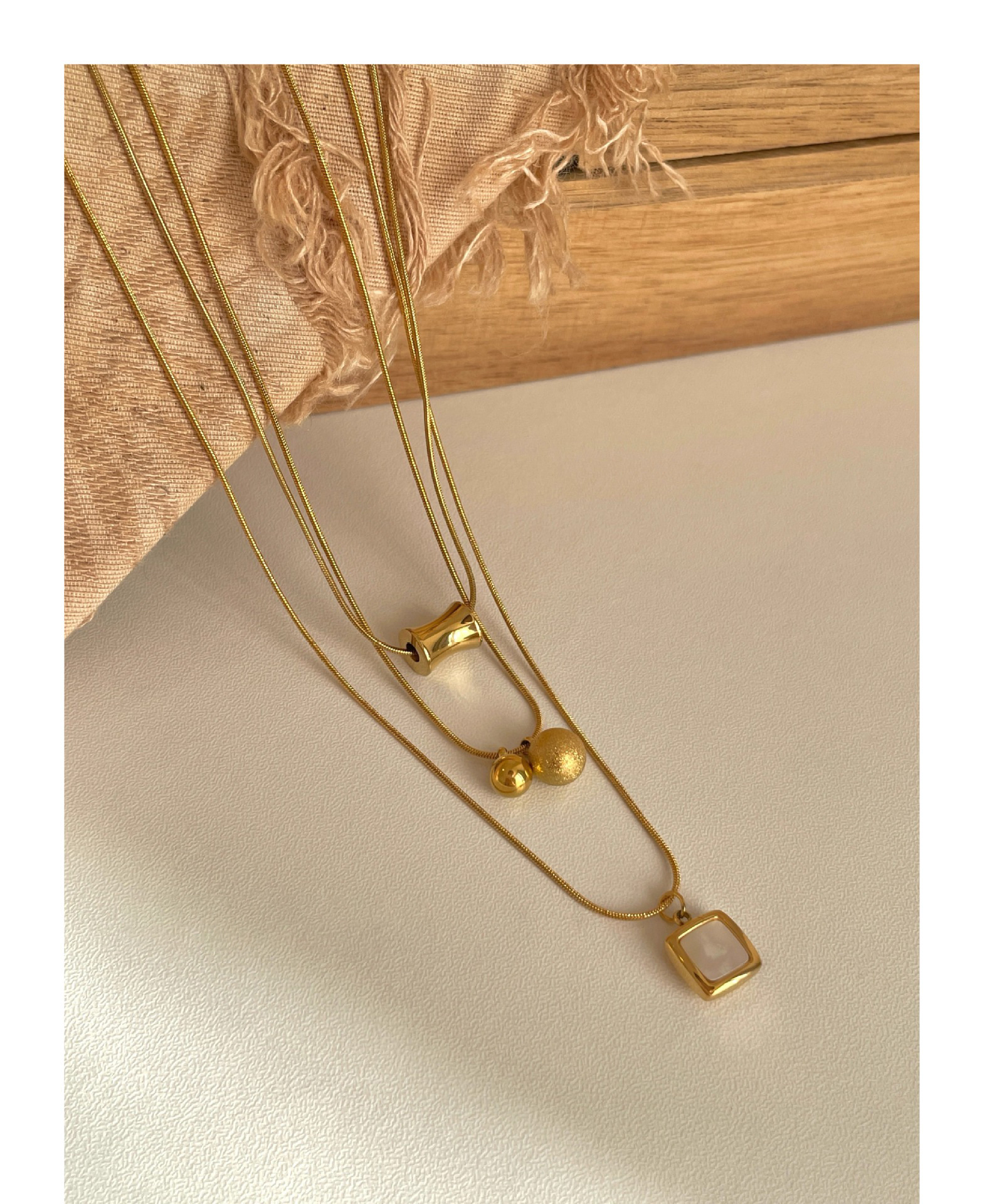 Plating Design Elegant Simple Style Heart Shape Bamboo 304 Stainless Steel Plating Pendant Necklace 1 Piece