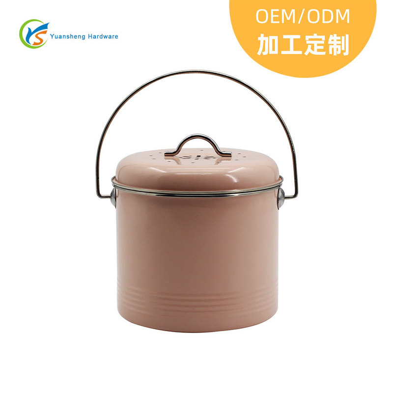 Customized 5L Kitchen Waste Compost Bin, Galvanized Iron with Lid and Activated Carbon Fermentation Bin, Gardening Organic Waste Composter