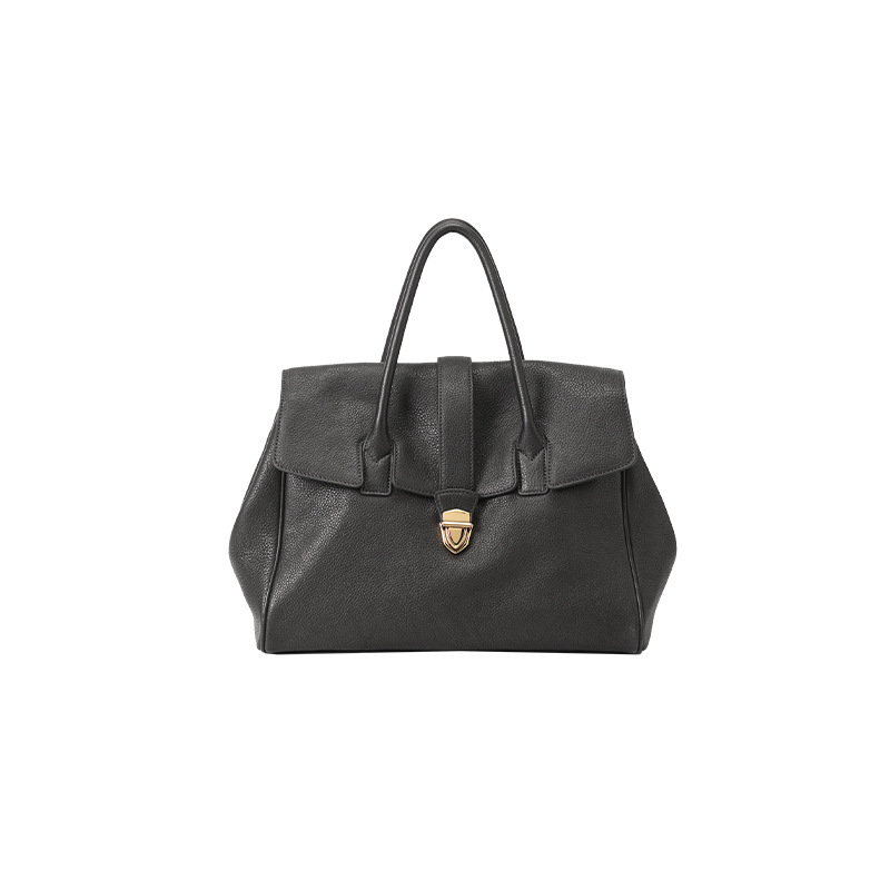 2025 Qiuzhen Women's Genuine Leather Handheld Briefcase, Premium Vintage Large Capacity Commuter Top Grain Vegetable-Tanned Cowhide Bag - Thumbnail 5