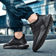 Men's shoes spring large size shoes 47 size 48 running shoes men's pure black work shoes summer breathable sports shoes for men