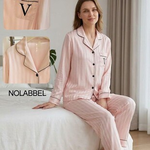 Ice silk pajamas, women's ice silk loungewear (NOLABBEL)