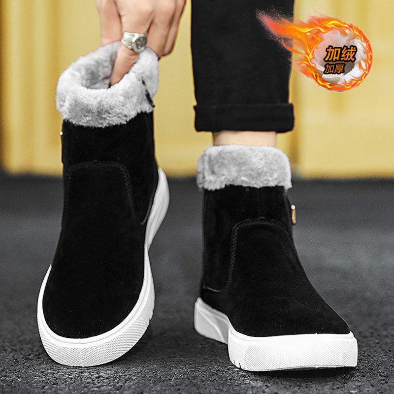 雪地靴男冬季休闲耐磨防寒高帮棉鞋潮男户外东北加绒加厚保暖棉靴