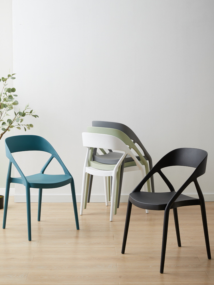 Simple Dining Chair Nordic Backrest Chair Plastic Chair Dining Stool Leisure Chair Balcony Chair Stackable Outdoor Chair