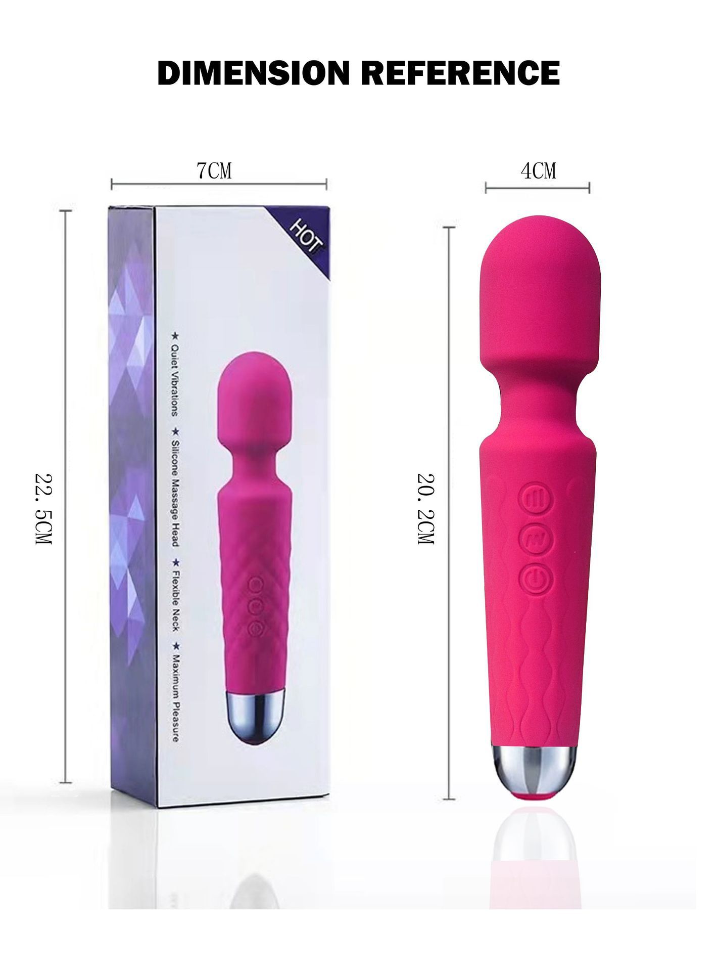 20-Frequency AV Wand Vibrator, Silicone Body, Strong Vibration Massage Stick — detail image 10