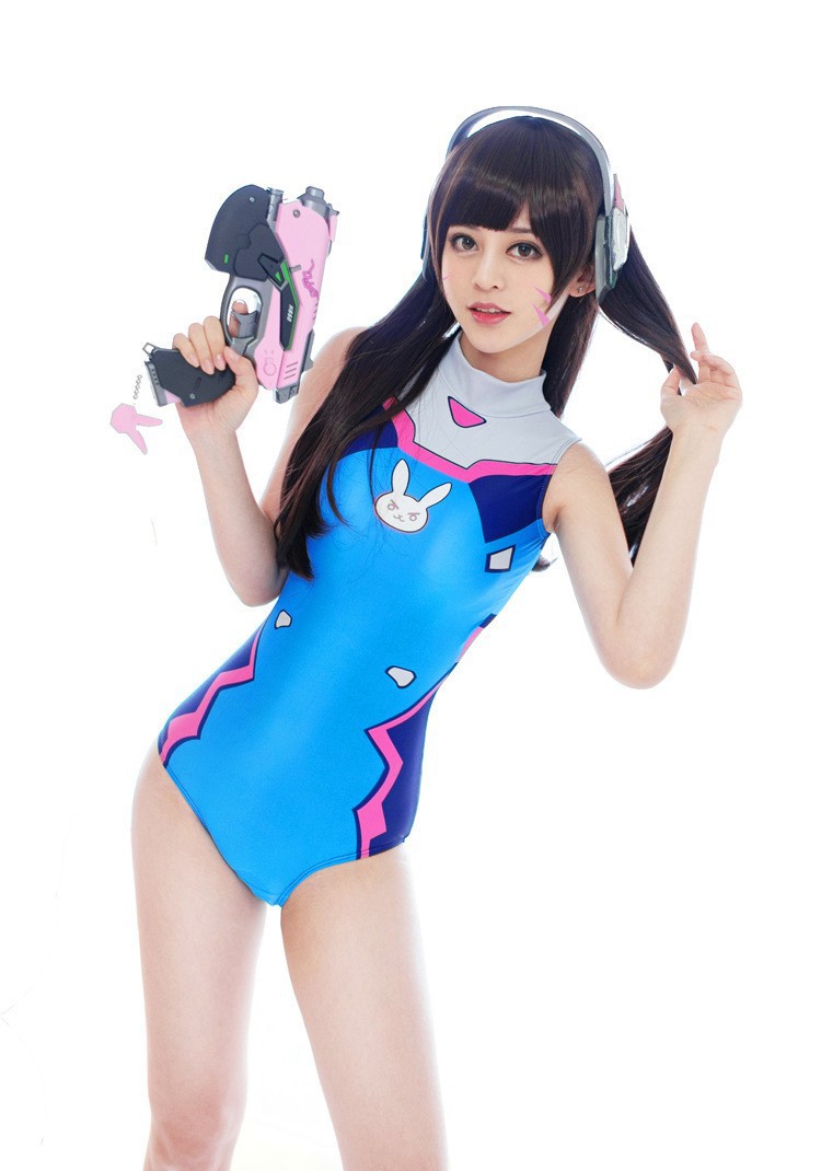 Traje de baño cosplay de Halloween Overwatch Dead Library traje de baño DVA Asuka Ayaka Rei