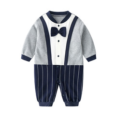 Baby's Spring and Summer Outfit for the First Month, Pure Cotton, Spring, for Boys 0-3-6 Months, College Style Bodysuit