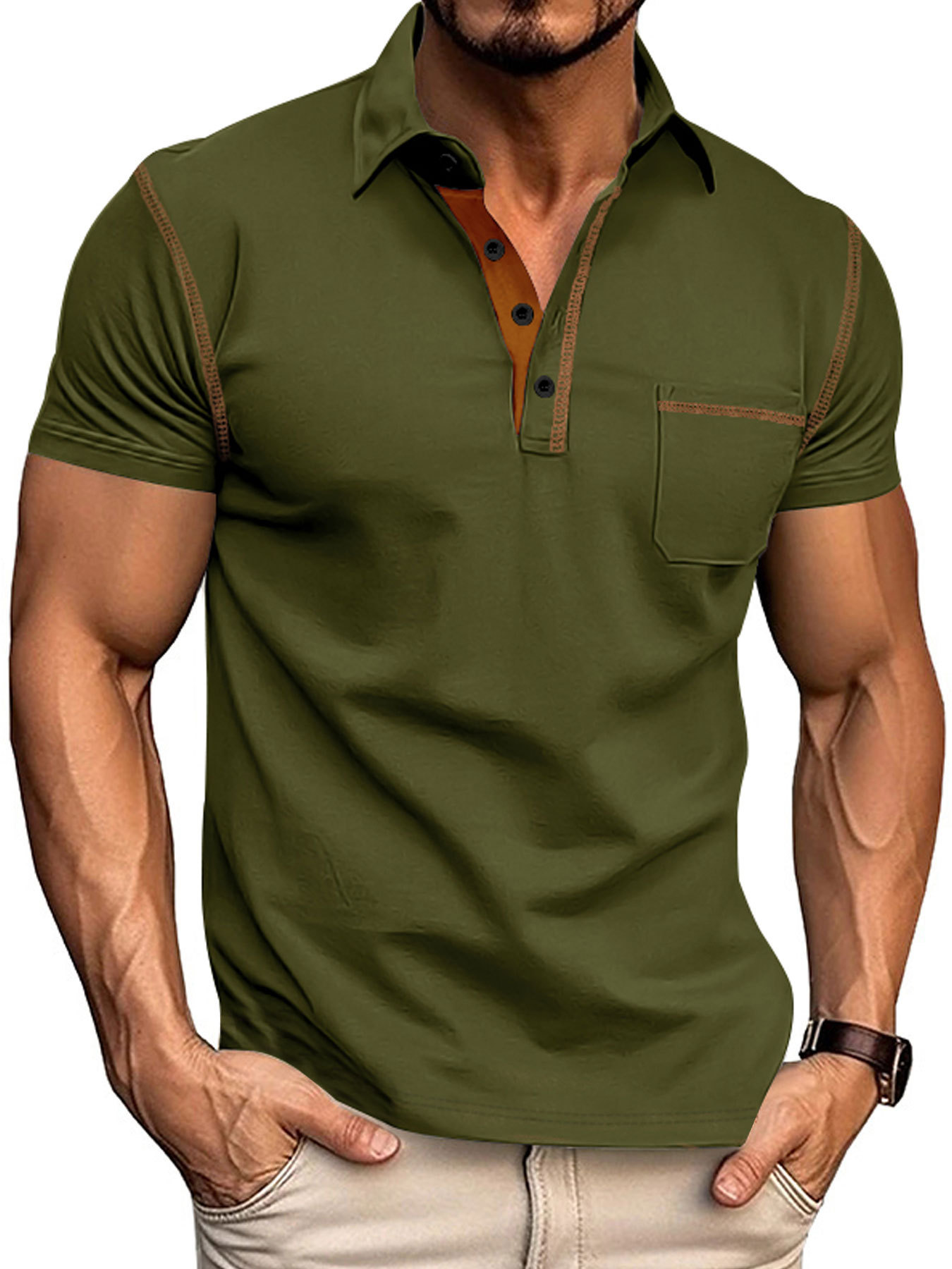 Nuevo transfronterizo Europa y América Amazon TK verano nuevo hombre camiseta de manga corta comercio exterior camiseta de polo