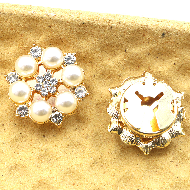 10 PCS/Package Quantity Banquet, Daily Occasion 10 PCS/Package Elegant Glam Flower Copper Plating Artificial Pearls Rhinestones Women's Cufflinks