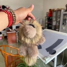可爱獭兔毛小狮子辛巴公子玩偶毛球汽车钥匙扣挂饰现货配饰公仔