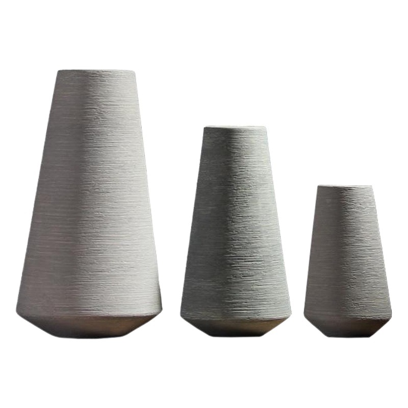 Florero de cerámica cepillado color sólido arreglo de flores sala de estar decoración Zen hogar flor seca dispositivo hogar Nórdico