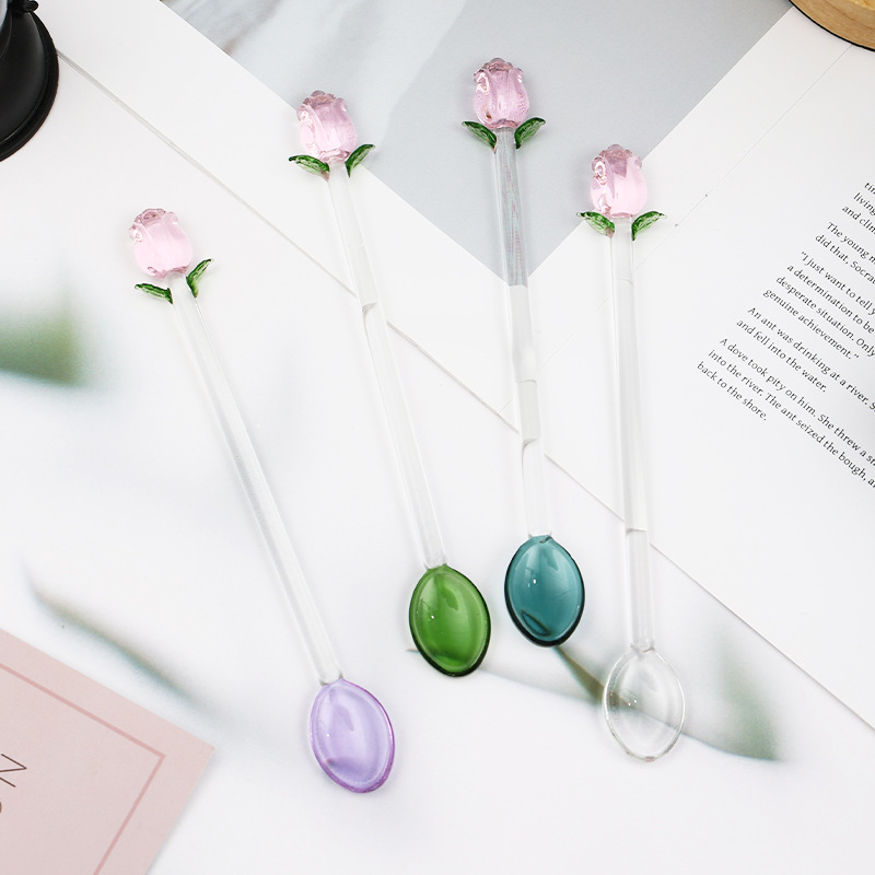 Bunter Glas-kaffeelöffel Maiglöckchen Design Für Desserts_voghion.com