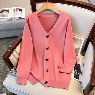 200/300kg plus size women's chest 150/160 loose cardigan sweater knitted coat 350kg -8506