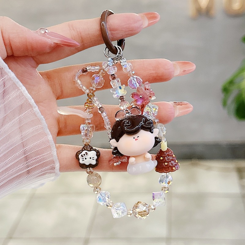 Genuine Lilith linda pintura al óleo estrella nueva aleación cristal resina linda cadena de teléfono móvil bolso colgante de teléfono móvil