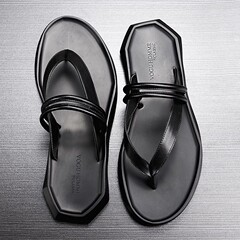個性的な質感の夏の人の字は男性の潮の角の本革のサンダルの英倫のファッションのビーチの靴の個性のカジュアルシューズを引っ張ります。