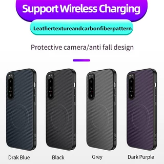 适用索尼Xperia10V II碳纤维皮纹手机壳Sony外壳磁吸防摔保护壳