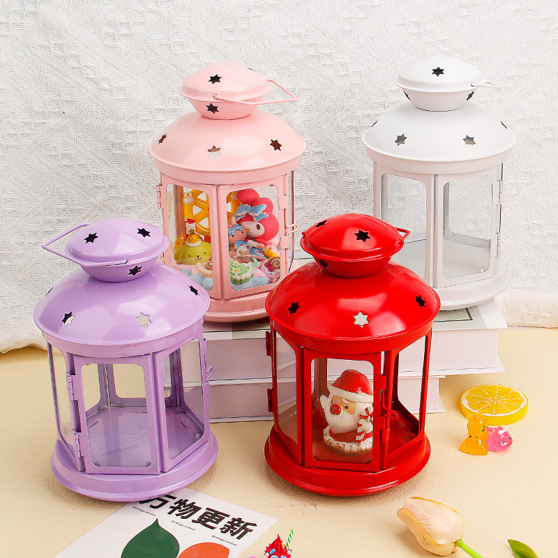 Cream glue DIY Candlestick iron wind lamp lantern Yi Yuan IKEA candle holder transformation decoration portable Star Christmas