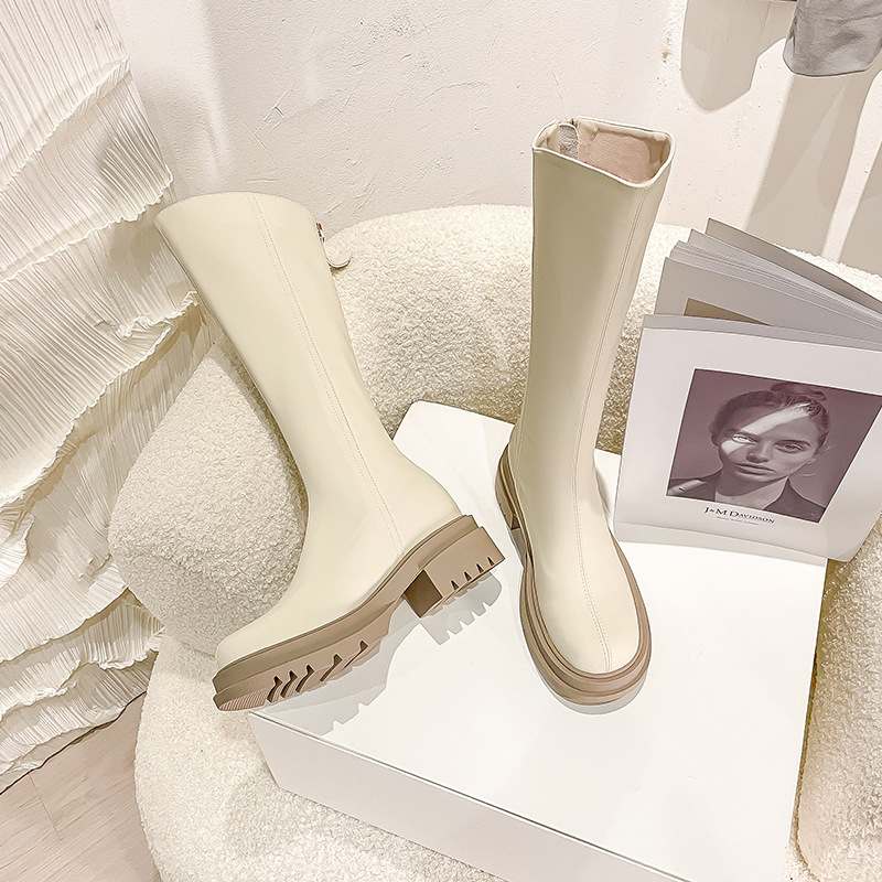 Long for women in autumn winter 2024, new small stature, inner height increase, knight boots, niche thick soles, slanted_voghion.com