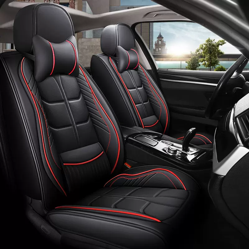 Seat Cover汽车坐垫跨境通用固定腰靠座套纳帕皮座垫亚马逊车座套