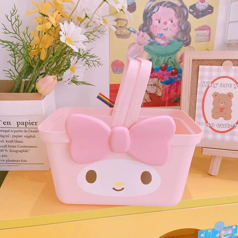 Ручной Cartoon корзина Sanrio Hello Kitty, портативная складная хранительная емкость с милыми принтами