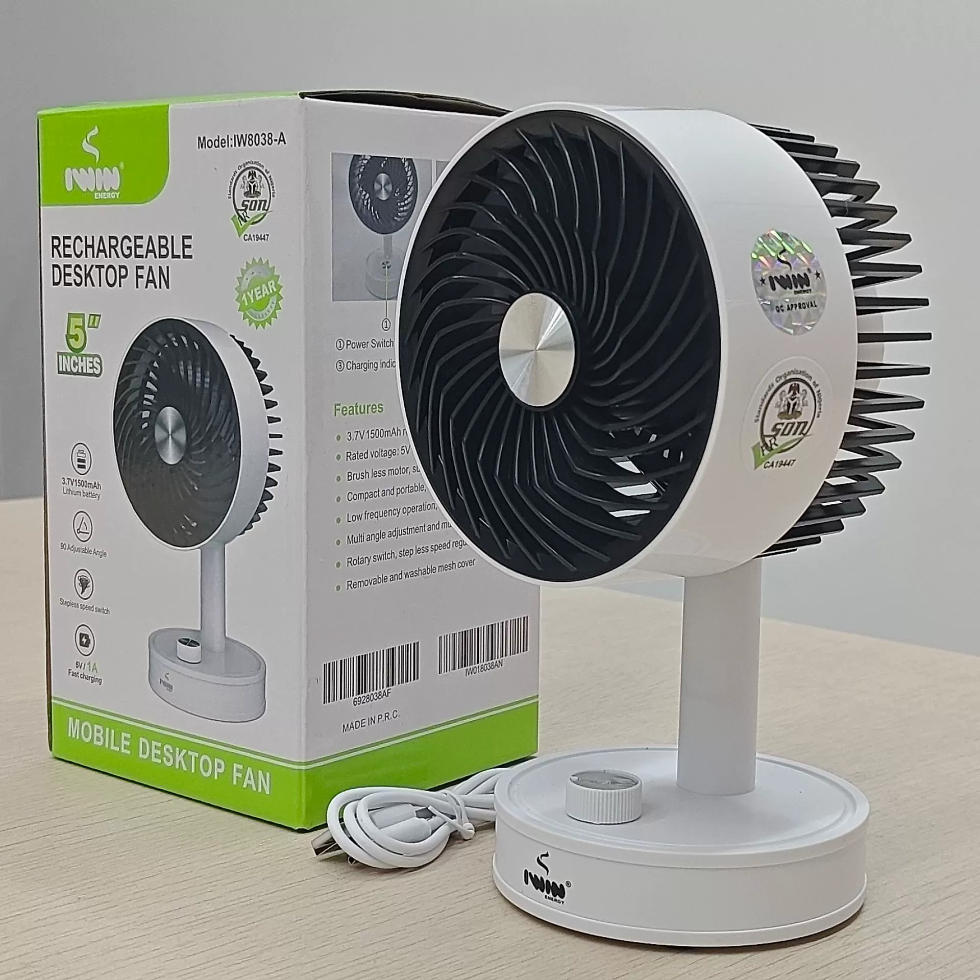 IWIN Fan USB зарядка студенческая общежитие офис настольный NTU безступенчатая регулировка скорости ветрового вентилятора