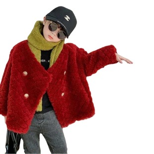 Xiao Xiang Style 2022 зима новый стиль большой бренд шерстяное женское короткое детское меховое модное пальто с круглым вырезом и сокровищами