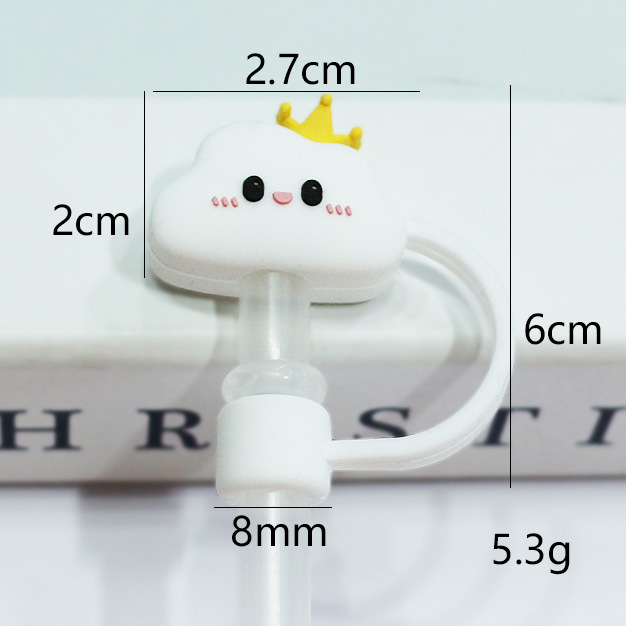 10mm食品級シリカゲルストローキャップ防塵ストロープラグかわいいストローキャップ立体アニメ防塵カバーストローカバー|undefined