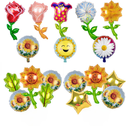 18-inch daisy small aluminum foil balloons sunflower sunflower tulip rose Valentine's Day wedding decoration
