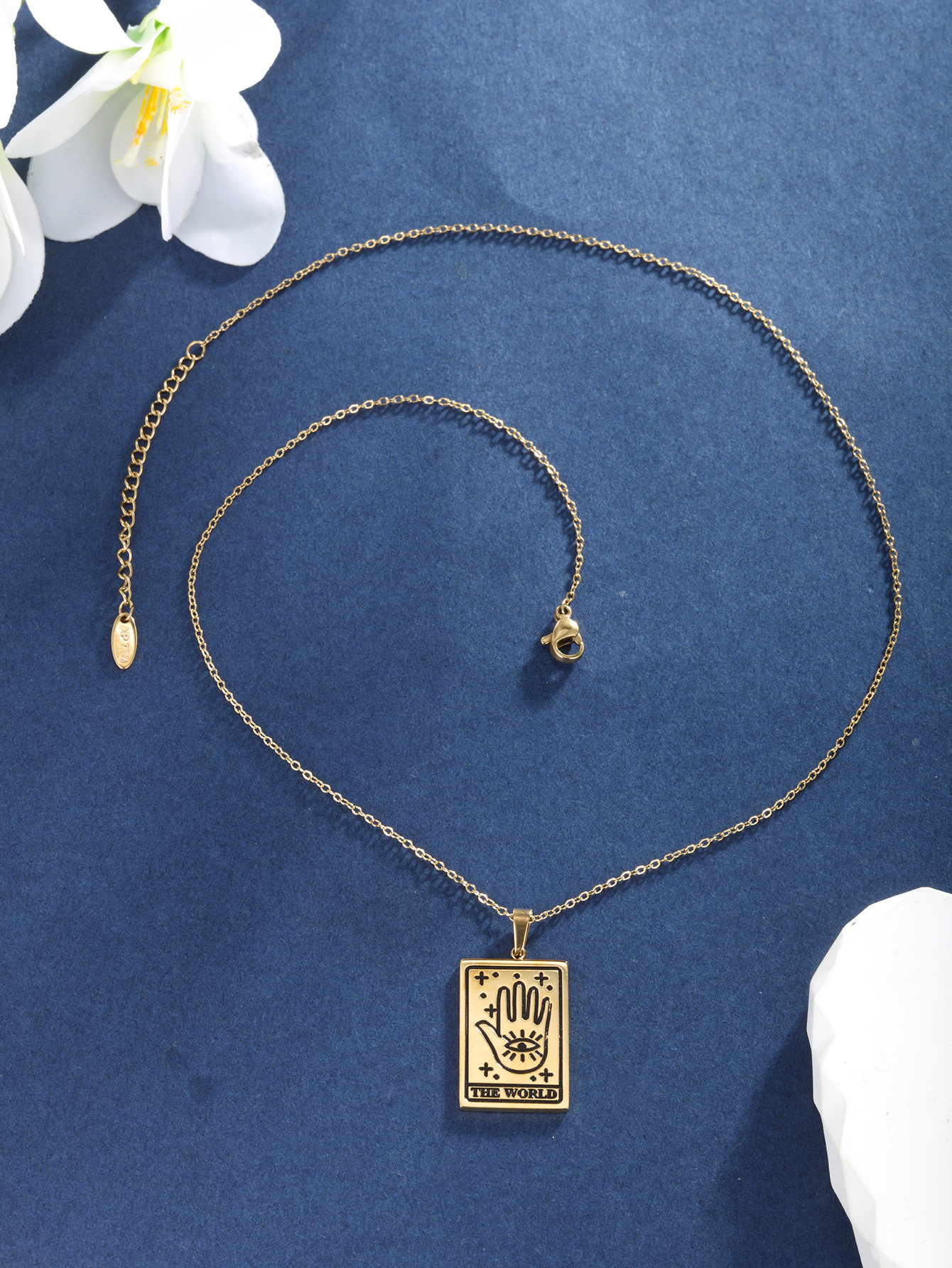 Xuping joyería Amazon transfronteriza colgante de tarot nicho de diseño femenino collar de acero de titanio al por mayor