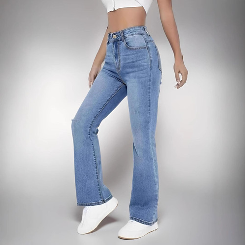 2025 Women's High-Waisted European-Style Straight Leg Light Blue Denim Jeans for Women, Slim-Fitting and Figure-Shaping Trendy Pants