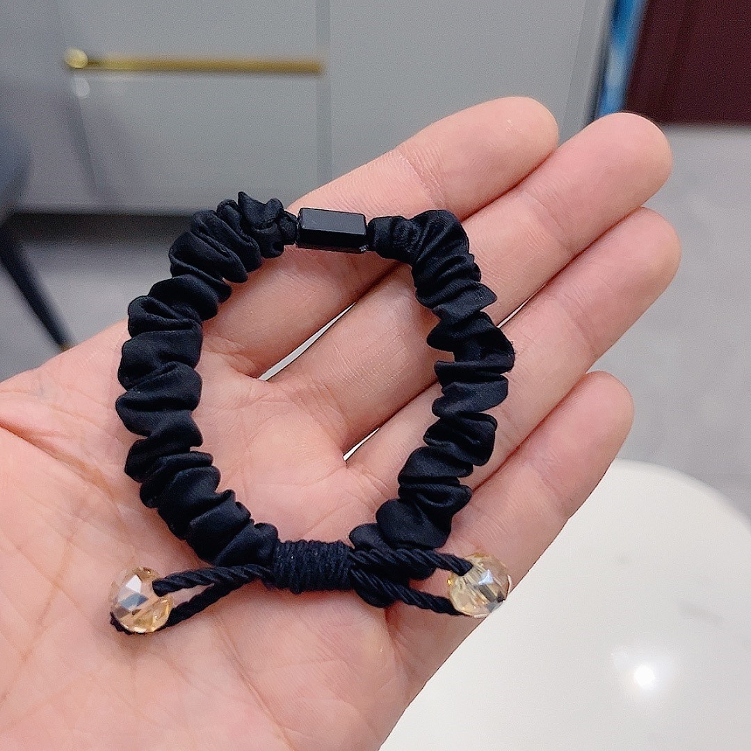 Korean-style New Small Scrunchie Tie For Women, High-end Fashion Crystal Band, Stylish Elastic Hair Accessory With High_voghion.com