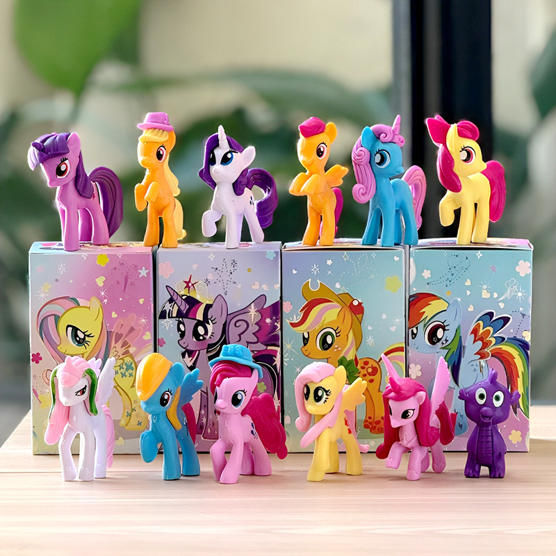 In-Stock Anime Cartoon Peripheral Figures 12 Styles My Little Pony Blind Box Dolls Desktop Ornaments Trendy Toy Gifts