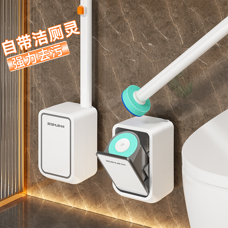 Disposable Toilet Brush for Home Use, No Dead Angle Cleaning Brush, Anti-Odor Bathroom Wall-Mounted, No-Drill Replacement Brush