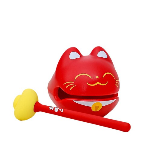 New Lucky Cat Little Wooden Fish Meditation Decoration Office Decompression Knocking Wooden Fish Creative Funny Gift Toy
