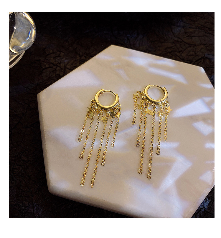 Street Occasion Metal Material Classic Style Pentagram Metal Plating Metal Women's Earrings