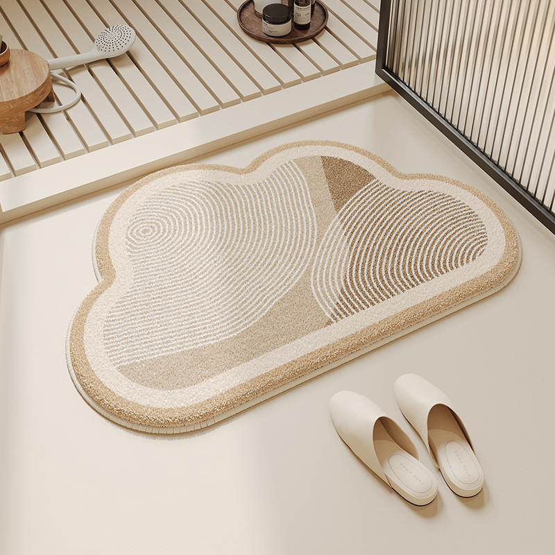 Cloud Shaped Bathroom Floor Mats Absorb Water Imitation Cashmere Non-Slip Floor Mats Bathroom Door Plush Thickened Carpet Wholesale