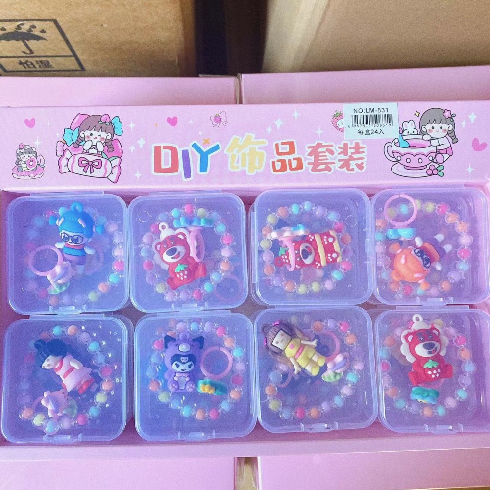 Joyería DE LOS NIÑOS juguete anillo pulsera muñeca traje dibujos animados creativo DIY regalo la muchacha