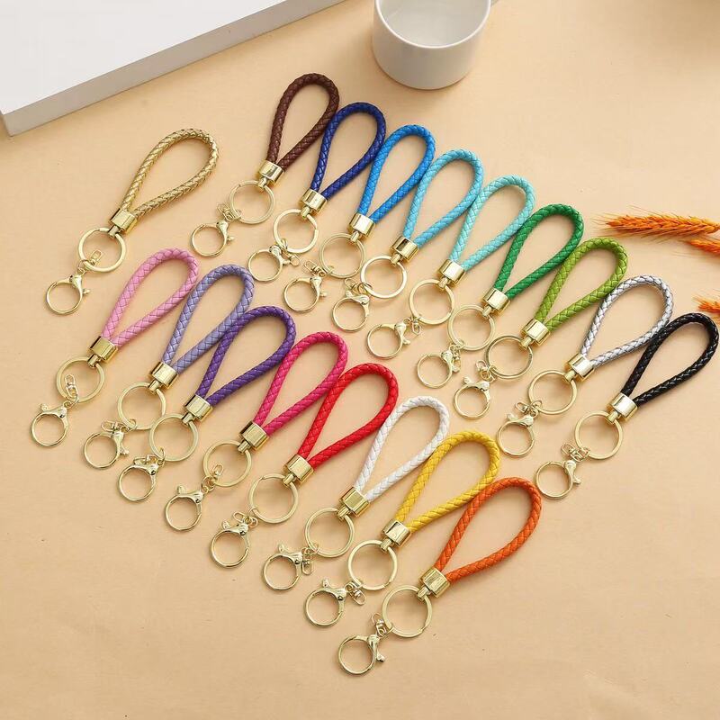 Manufacturer's In-Stock Wholesale Bracelet Keychain Pu Braided Leather Cord Keychain Pendant DIY Bag Accessories Wholesale Manufacturer's In-Stock Wholesale Bracelet Keychain Pu Braided Leather Cord Keychain Pendant DIY Bag Accessories Wholesale