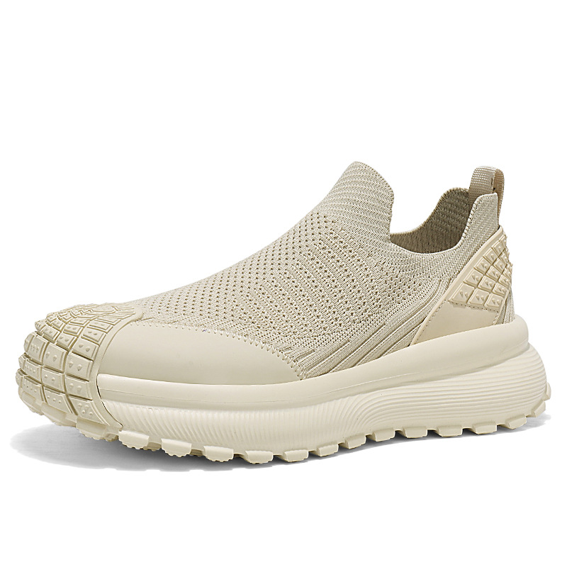 Todos los tipos de deportes casuales para hombres zapatos de moda cómodos con suela gruesa zapatos de hombre ligeros tejidos de vuelo zapatos de patina elásticos transpirables un pedaleado