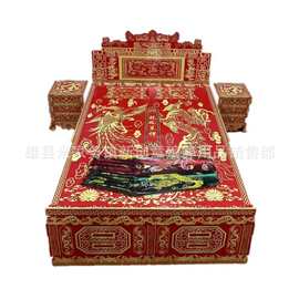殡葬纸活纸扎 瓦楞纸大床 龙凤床 白事祭祀床铺 家具 家电 卧铺