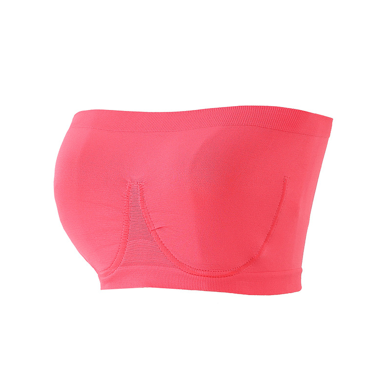 thumbnail image 1 of Sujetador de tubo con borde de acero de imitación sin costuras de talla grande para mujer Sujetador de tubo sin tirantes con borde de acero de tela verde Talla grande para mujer, 1 of 5