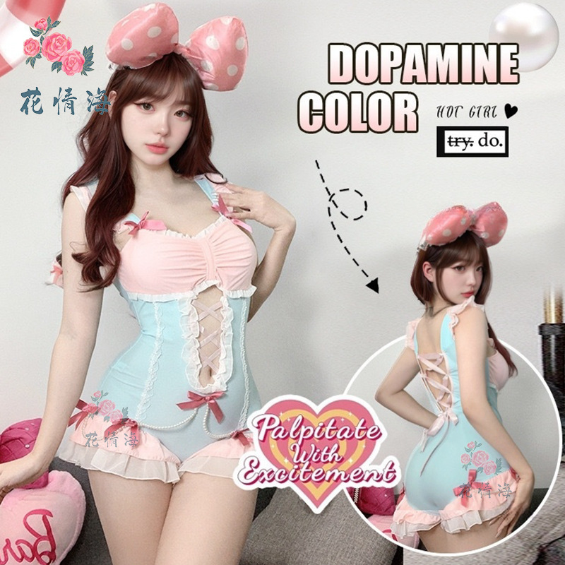 Floral Sea Sexy Lingerie Cute Lolita Uniform Dopamine Girl Hollow Out Strap Pure Desire Style One-Piece A249 Floral Sea Sexy Lingerie Cute Lolita Uniform Dopamine Girl Hollow Out Strap Pure Desire Style One-Piece A249