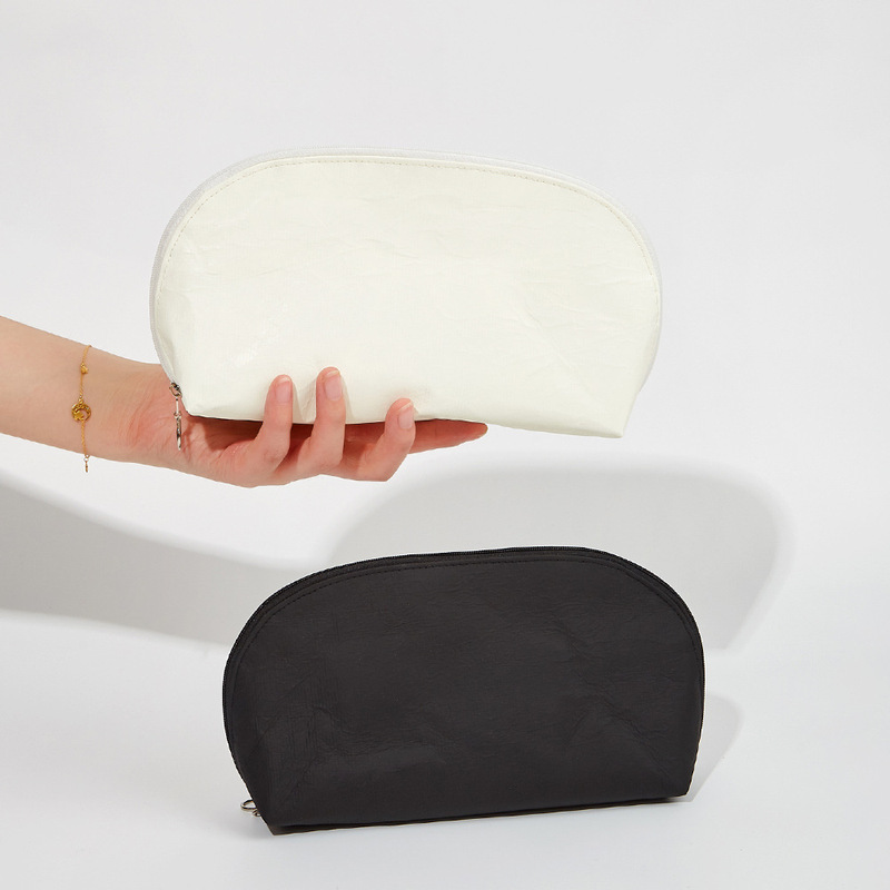 Designer Original Washed Kraft Paper Cosmetic Bag, Tear-Resistant Shell Storage Bag, Portable Toiletry Bag Customization