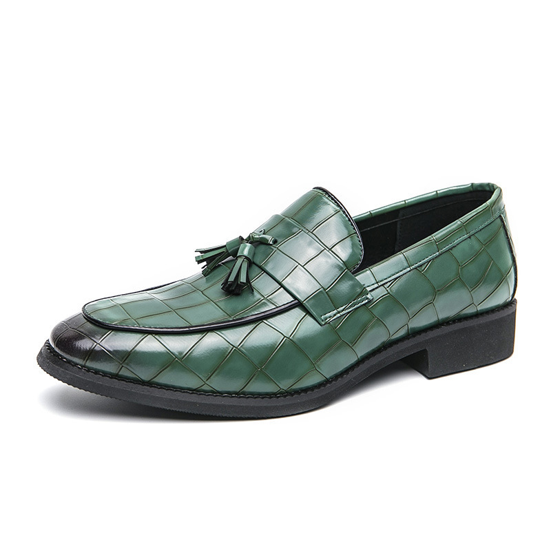 Verano nuevo perezoso un pie pie zapatos de cuero hombre negocios retro zapatos de cuero casuales clube nocturno peluquería zapatos de moda