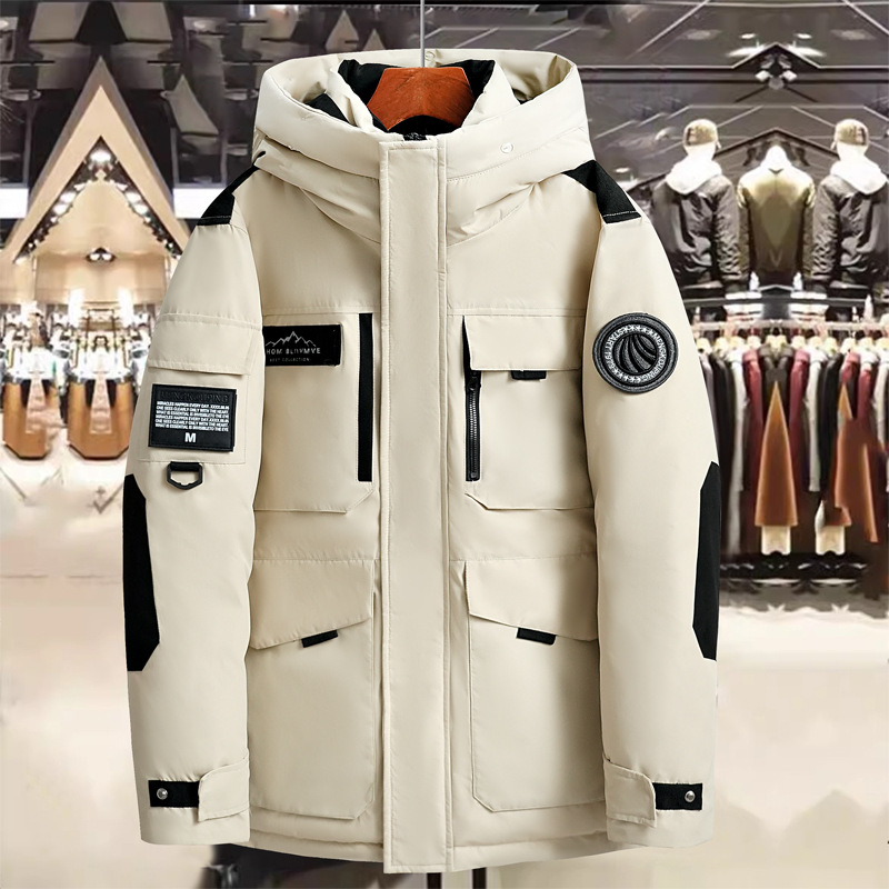 High quality outdoor duck jacket with light couple style down jacket, unisex style, big fur collar, hot selling_voghion.com