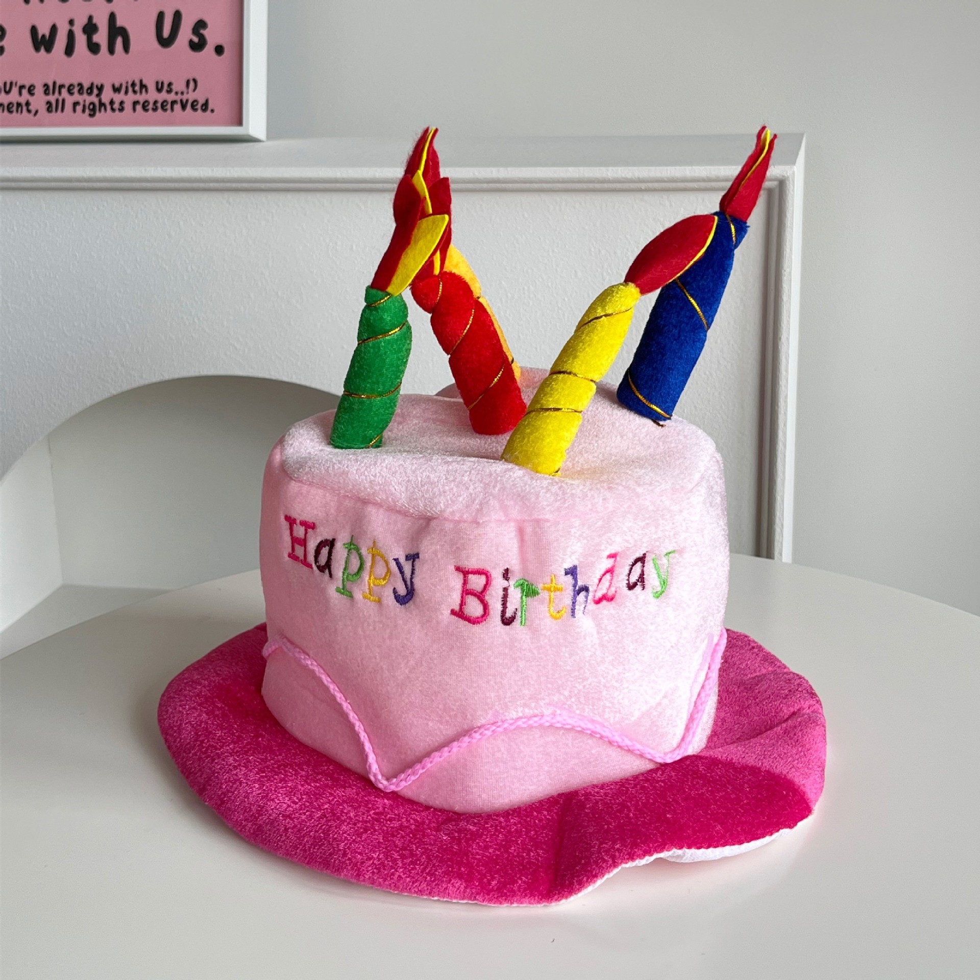 Sombrero de Pastel de Cumpleaños para Adultos de Tela para Fiesta