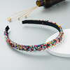 Woven sponge headband handmade with beads, hair accessory for face washing, European style, Korean style, simple and elegant design