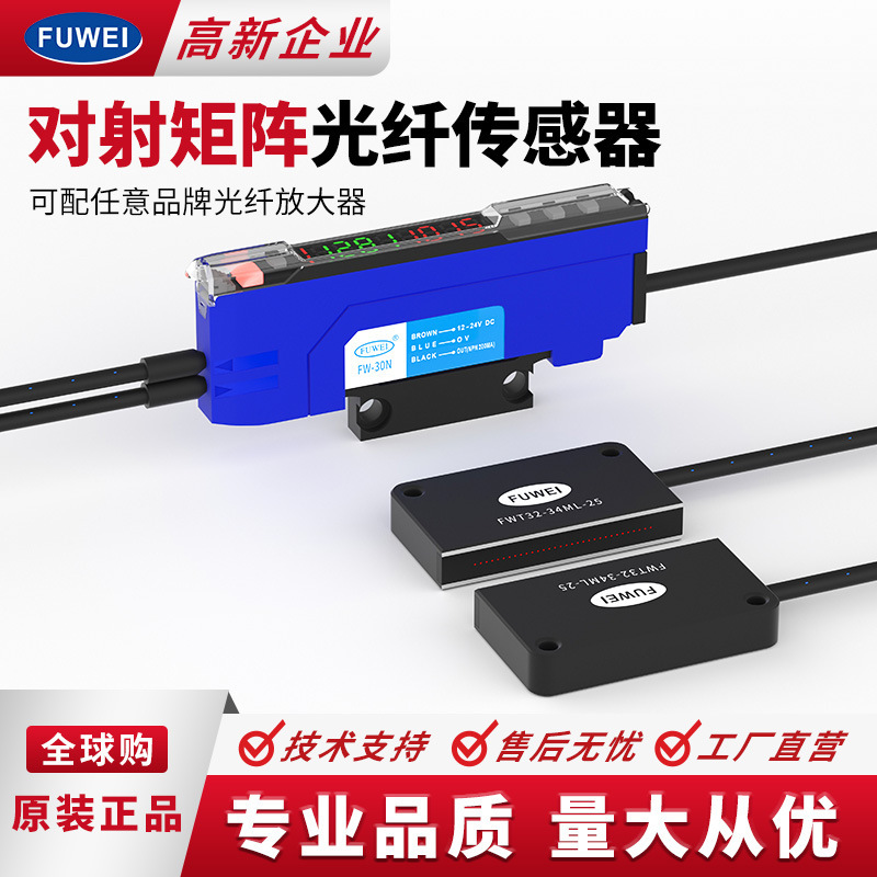 Fuwei Wide Area Matrix Fiber Optic Sensor Fwt32-34Ml-25 Packaging Machine Conveyor Induction Switch Infrared