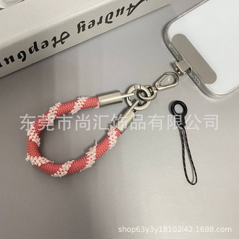 秋日限定毛茸茸迷你手机挂绳制户外手腕绳短绳防丢背贴夹片手机链|undefined
