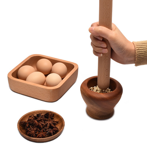 Wooden rolling pin, beech wood pressing stick, baking tool, dumpling skin rolling pin, unpainted, engravable, household stick